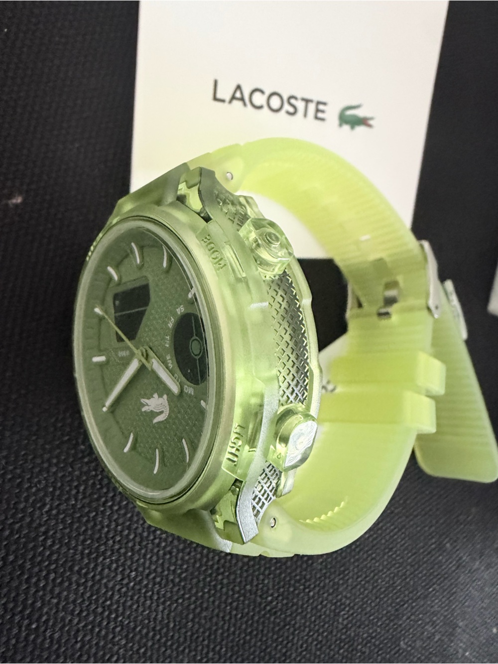 Brand new with tags Lacoste LC33 Unisex Analog & Digital Watch in Lime color